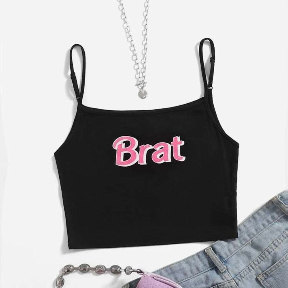 SHEIN Letter Graphic Crop Cami Top